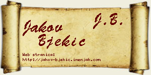 Jakov Bjekić vizit kartica
